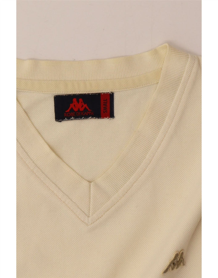 Kappa T-Shirt Top Small Homme Blanc Cassé