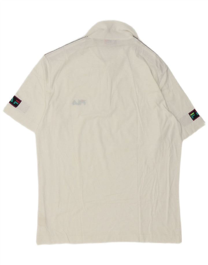 Fila Polo graphique homme IT 50 coton color block blanc moyen