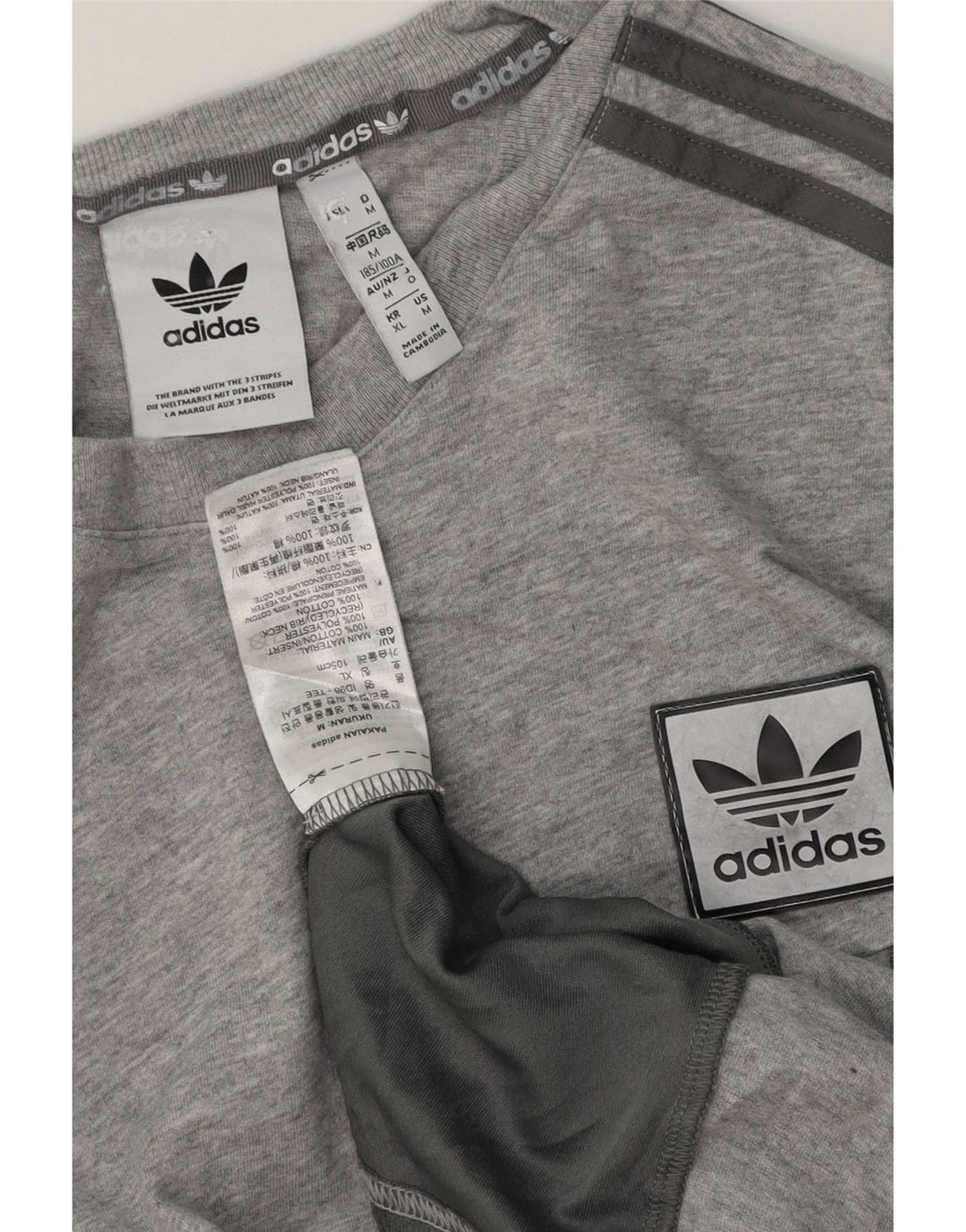 Adidas T-Shirt Homme Gris Moyen Coton