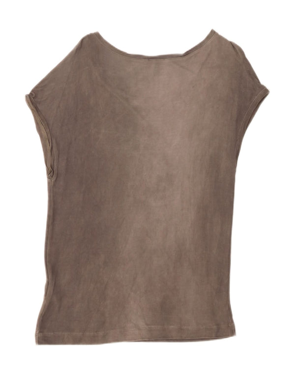 Marella T-Shirt Femme Top UK 14 Gris Moyen Viscose