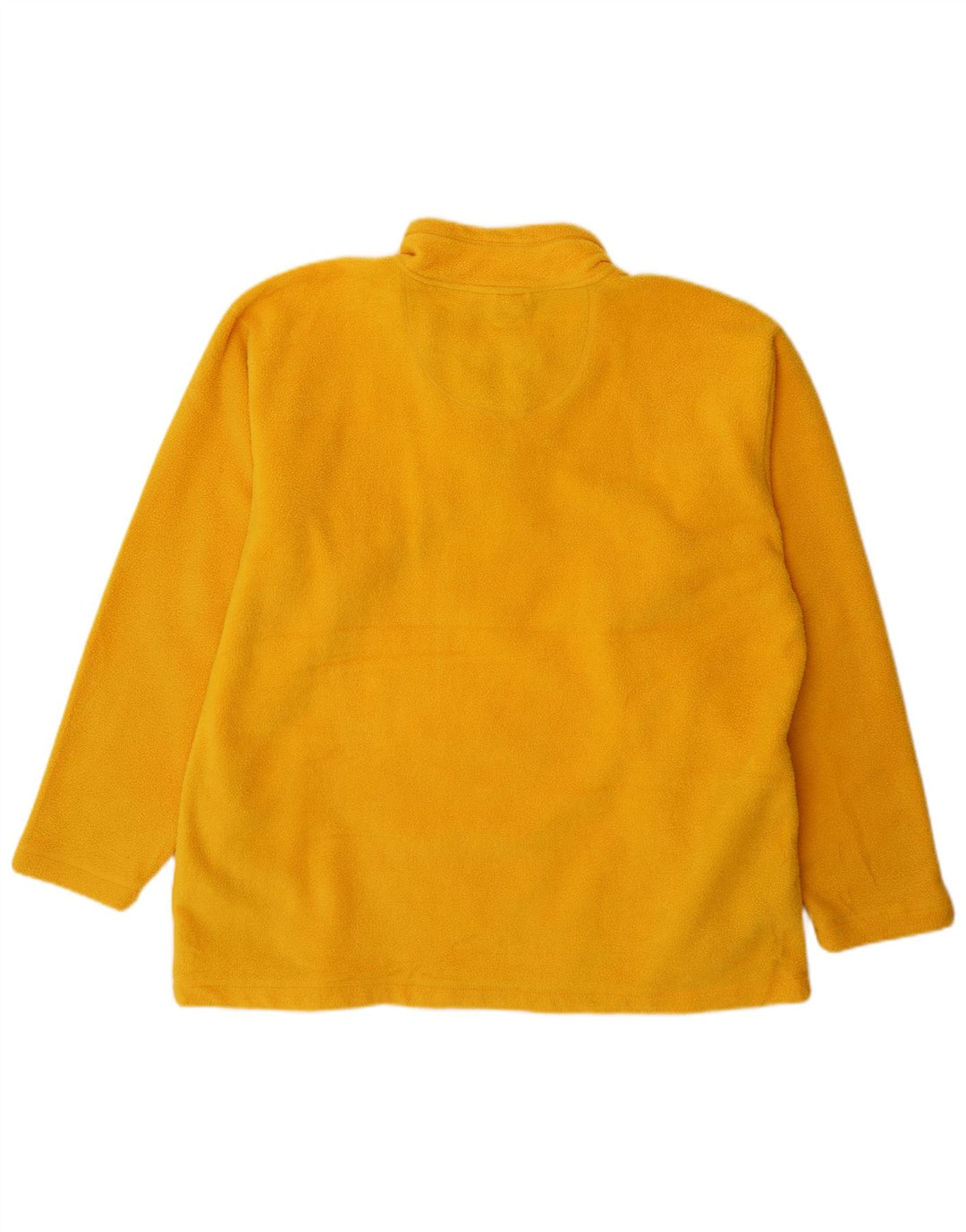 VINTAGE Pull polaire col zippé homme XL jaune polyester