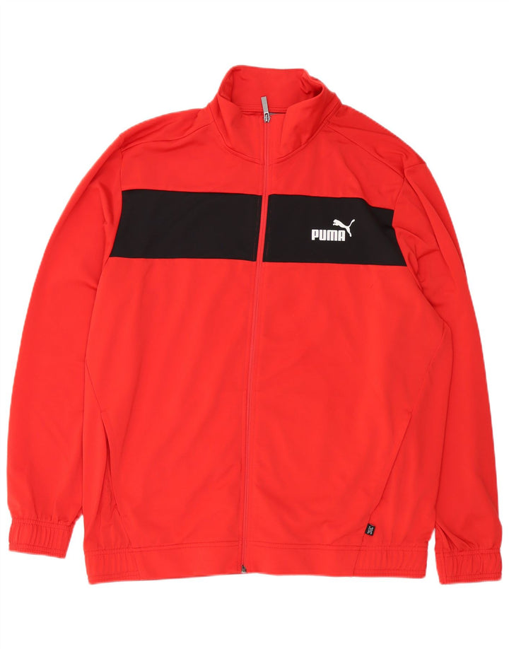 PUMA Veste de survêtement pour homme XL Rouge Colorblock Polyester