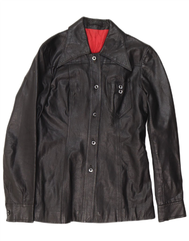 BWS Veste en cuir pour femme UK 10 Small Noir