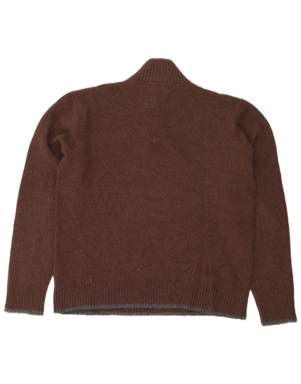 Fila Pull à col zippé pour homme Large en laine d'agneau marron