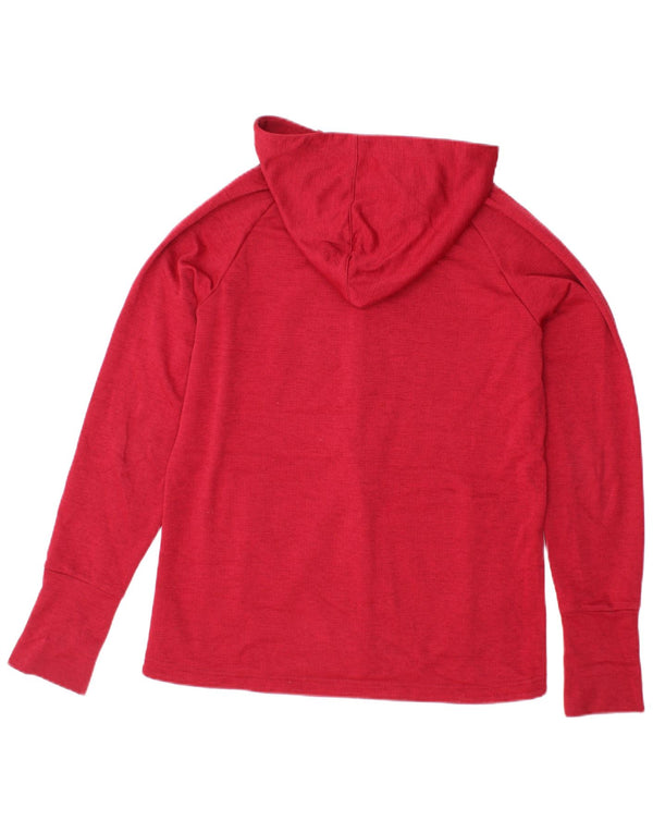 REEBOK Pull à capuche zippé pour femme UK 12/14 Rouge moyen Polyester