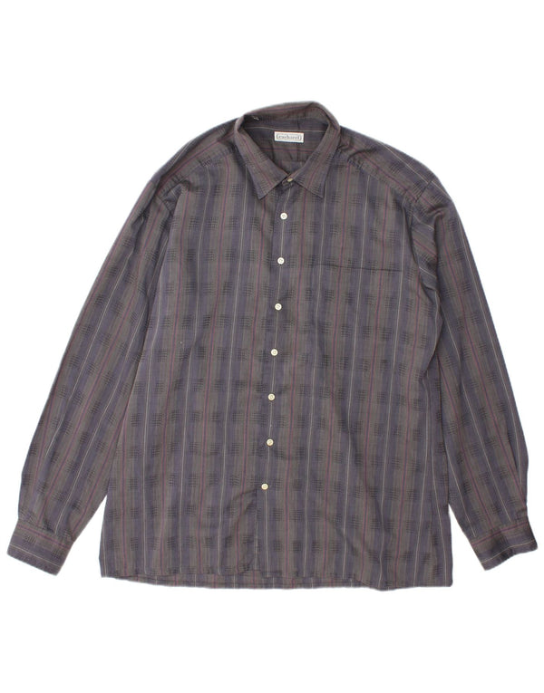 Cacharel Chemise Homme Taille 41 Large Gris Rayé