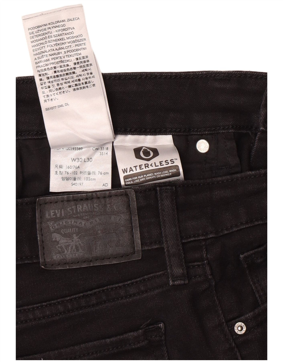 LEVI'S Jean Skinny 711 Femme W30 L30 Coton Noir
