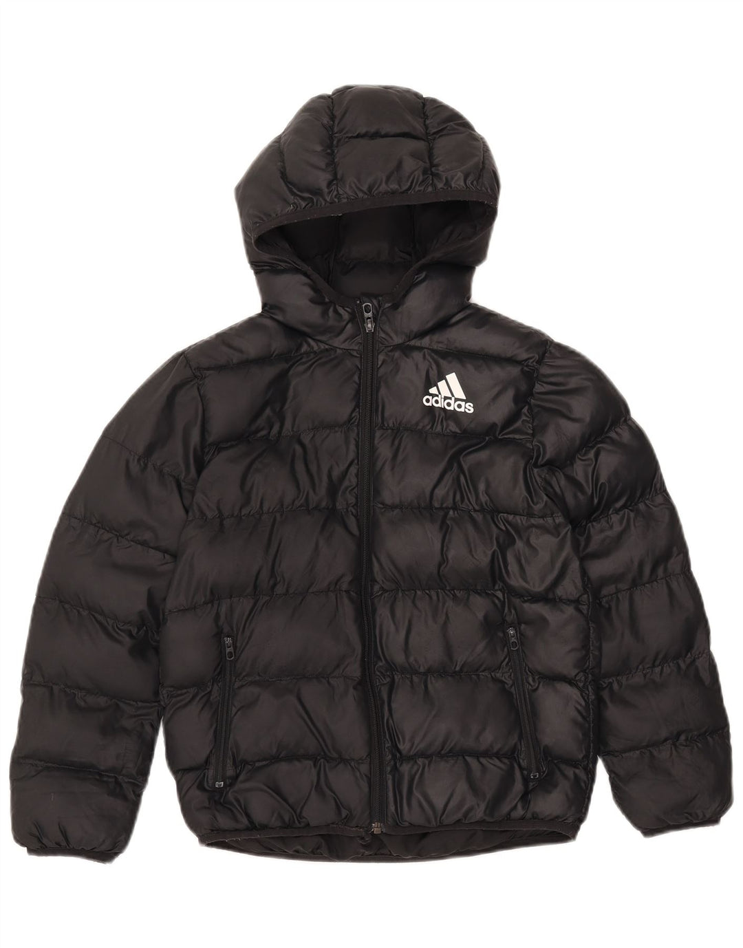 ADIDAS Veste matelassée à capuche garçon 9-10 ans Noir Polyester