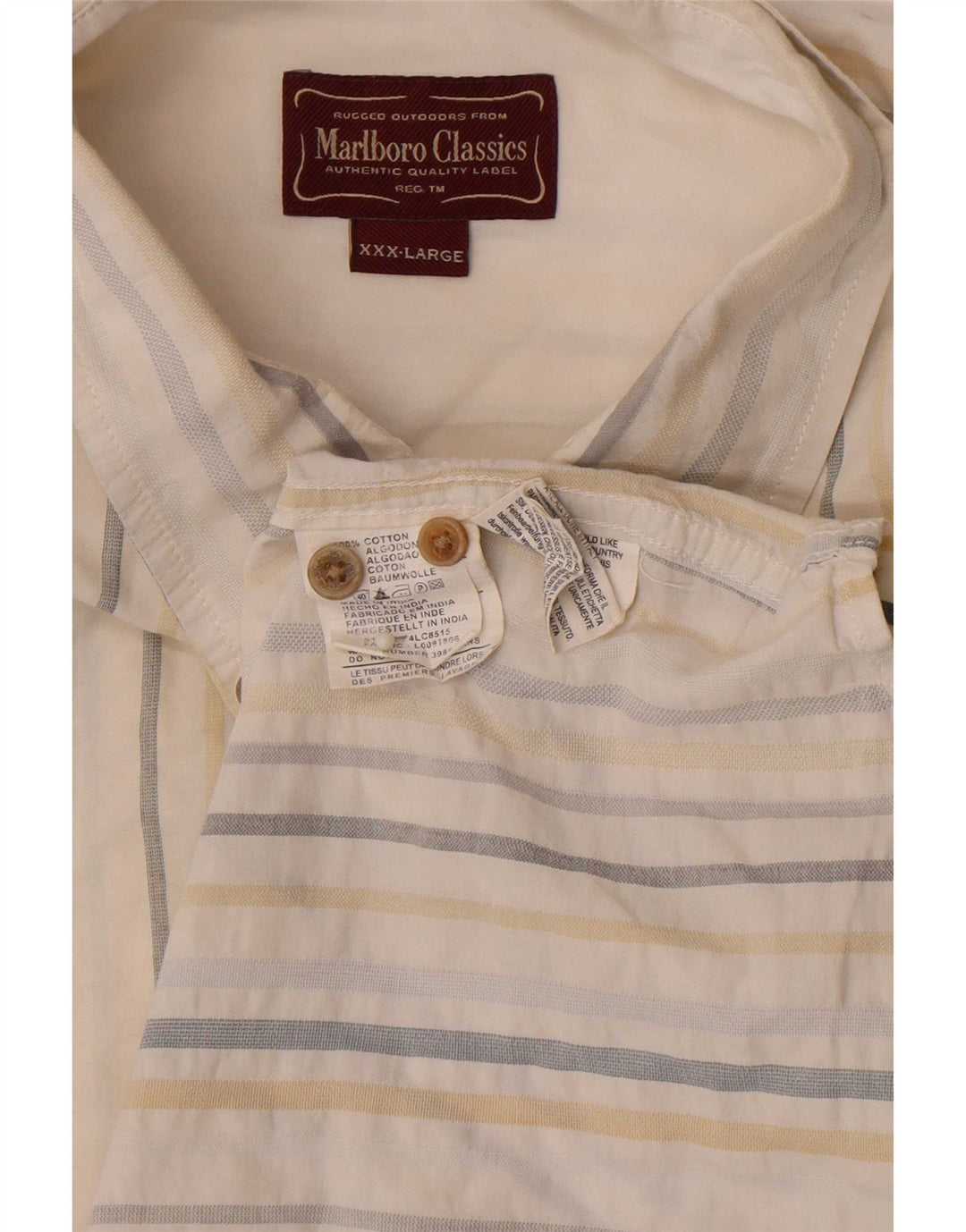 Marlboro Classics Chemise Homme 3XL Coton Rayé Blanc