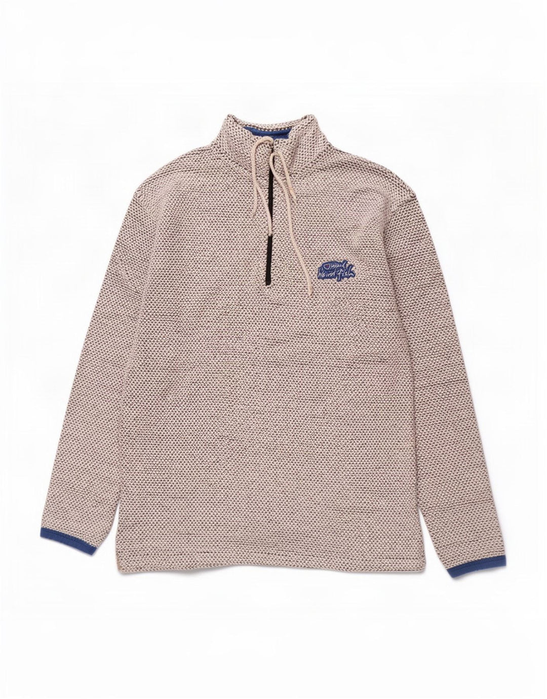 Weird Fish Sweat-Shirt Col Zippé Homme Gris Moyen Coton