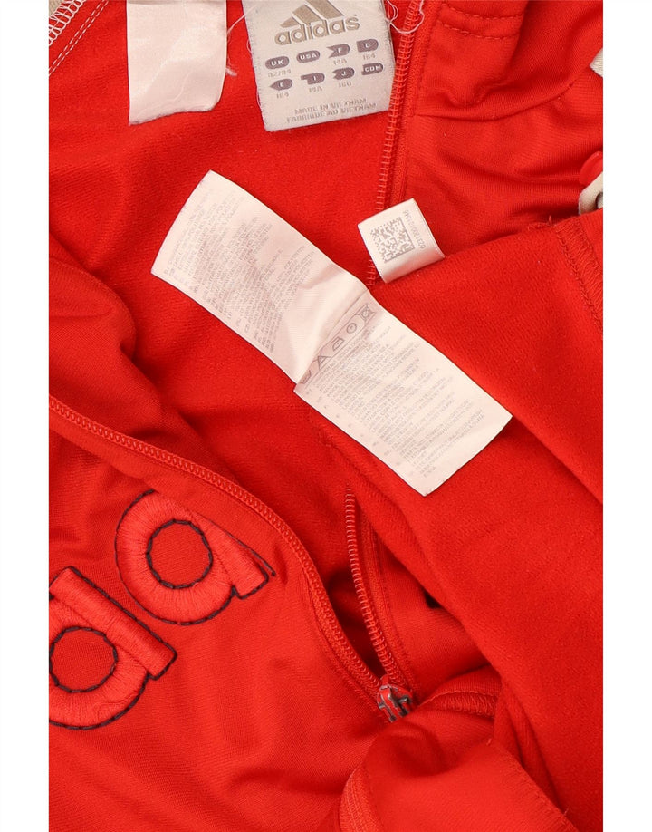 ADIDAS Pull à capuche zippé graphique pour garçon 13-14 ans Rouge Colourblock