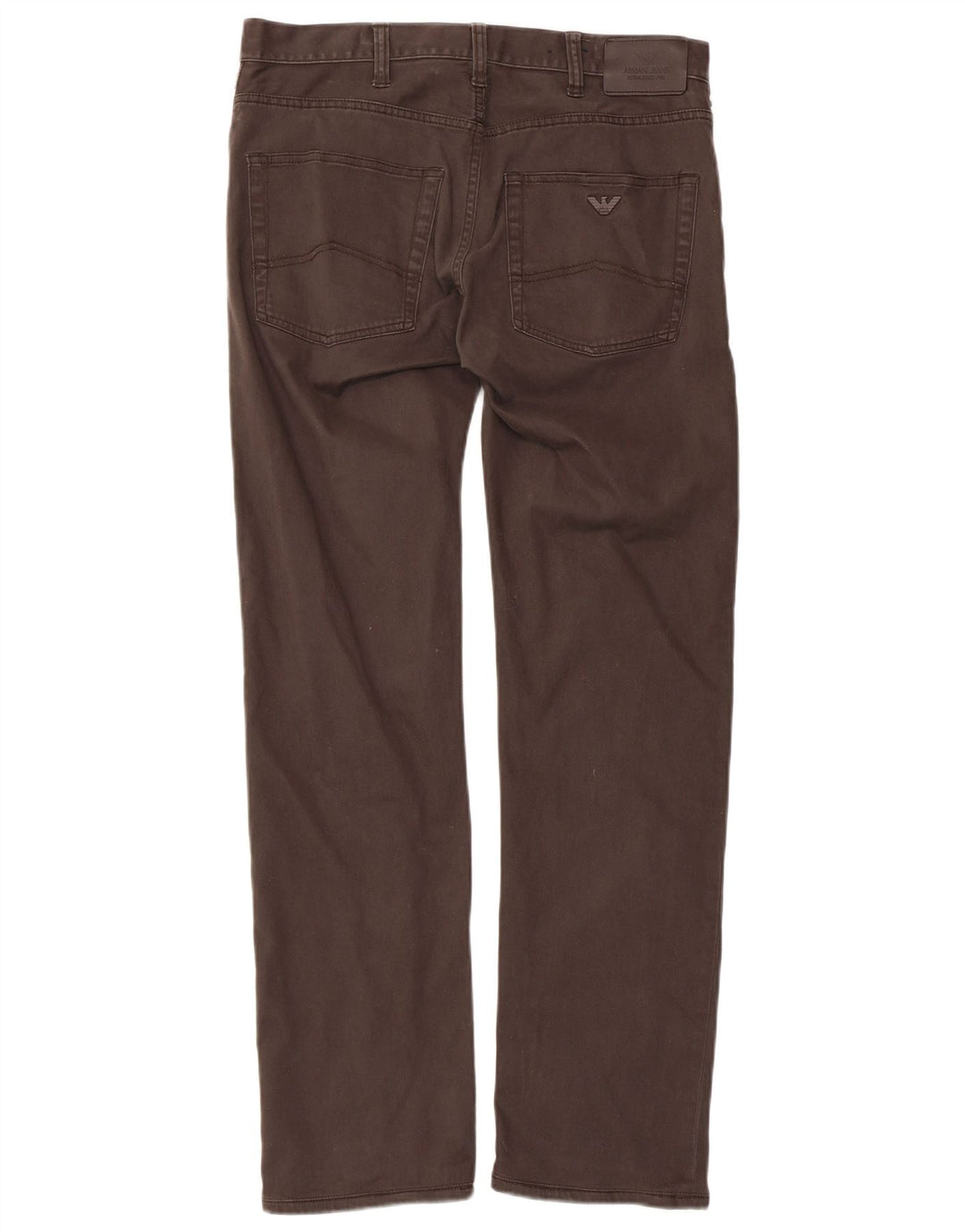 ARMANI Pantalon décontracté droit femme W32 L30 Marron Coton