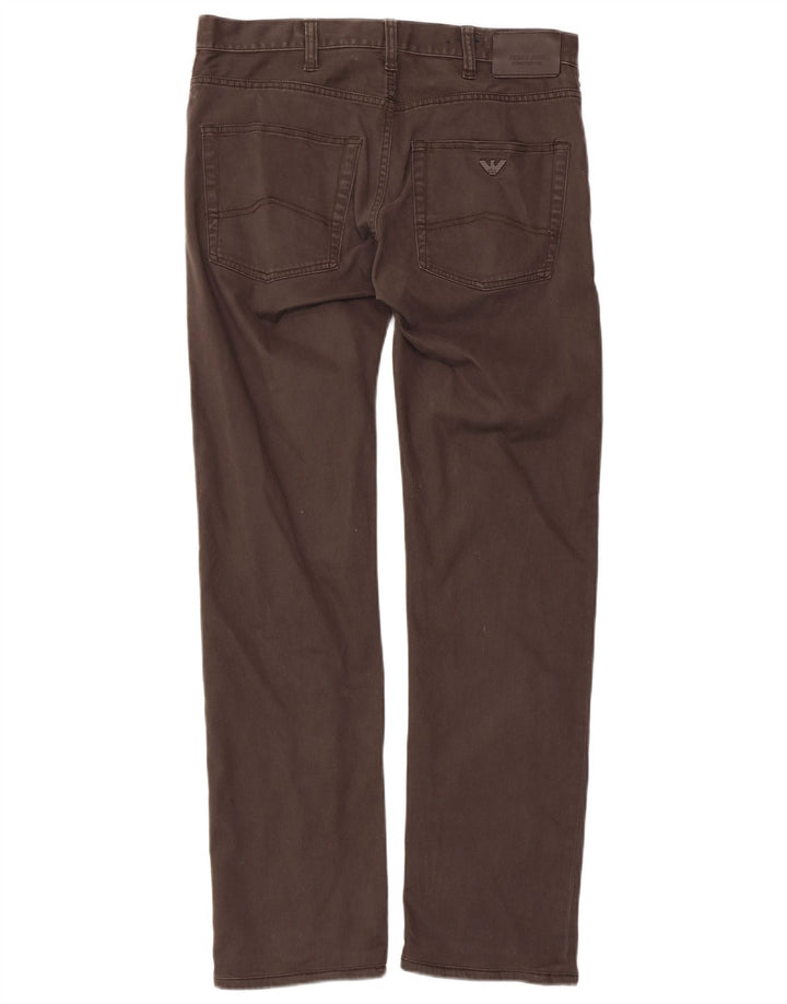 ARMANI Pantalon décontracté droit femme W32 L30 Marron Coton