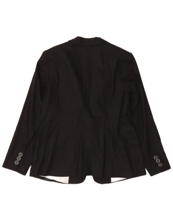 Marks & Spencer Veste blazer à 1 bouton pour femme UK 16 Large Noir Lin