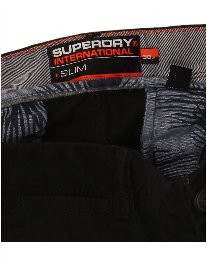Superdry Short Chino Slim W30 Homme Noir Moyen Coton