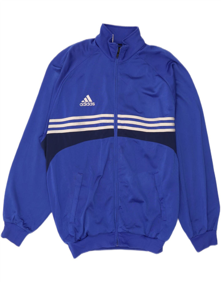 Adidas Veste de survêtement pour homme UK 42/44 Large Bleu Colorblock Polyester