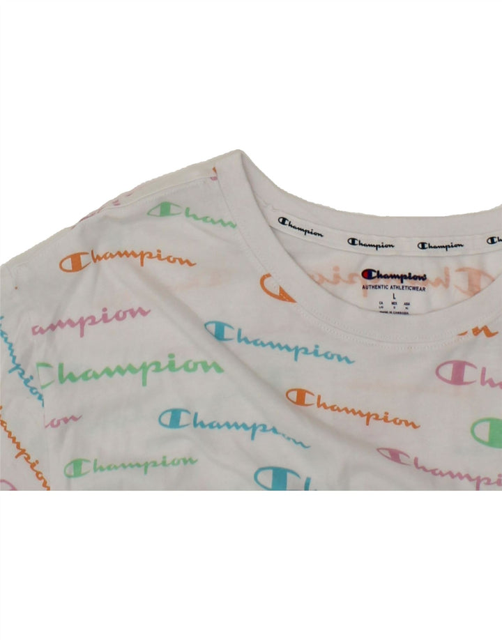 CHAMPION Womens Oversized Graphic T-Shirt Top UK 16 Large Multicoloured Vintage Champion and Second-Hand Champion from Messina Hembry 