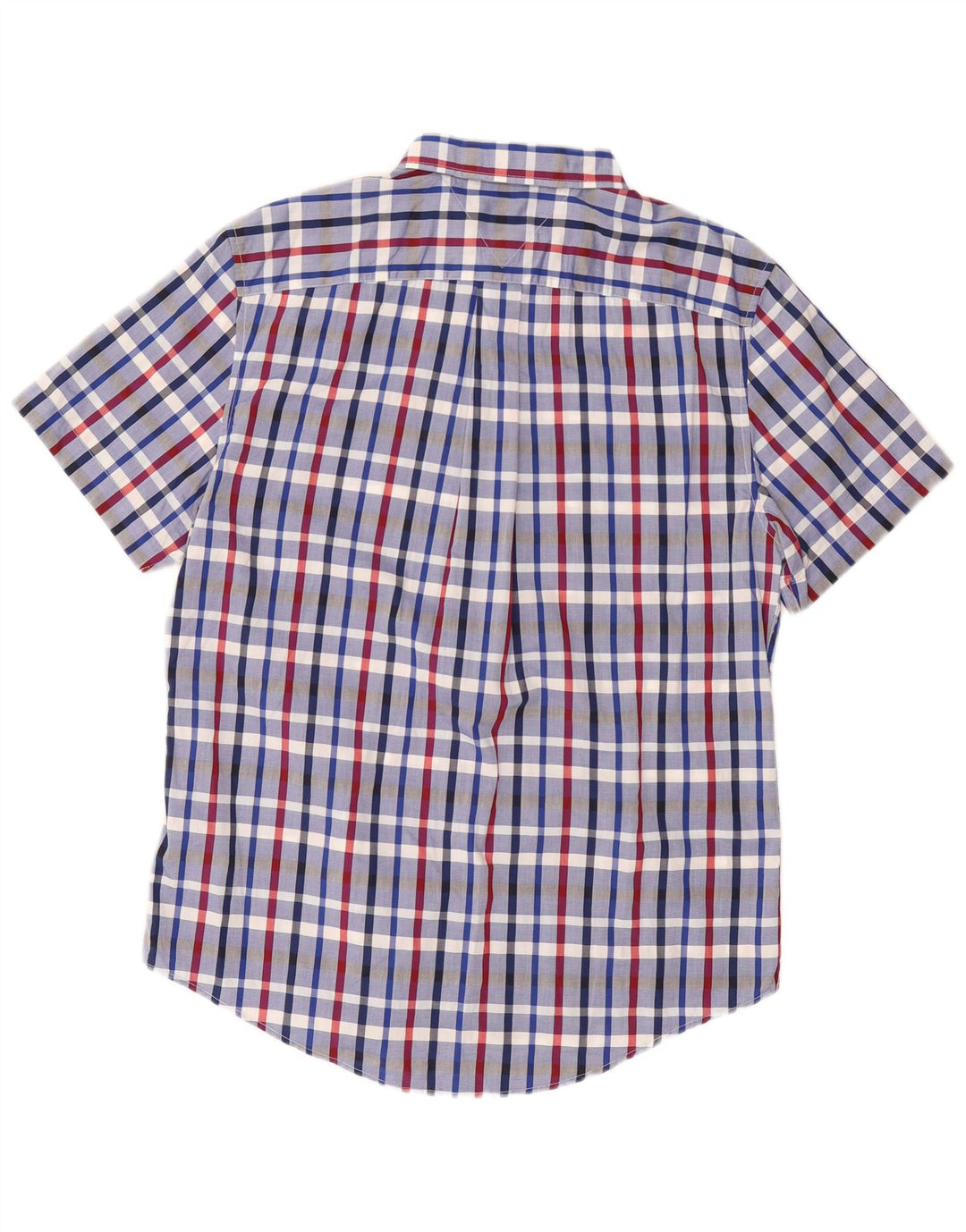Tommy Hilfiger Chemise à manches courtes pour homme en coton à carreaux bleus