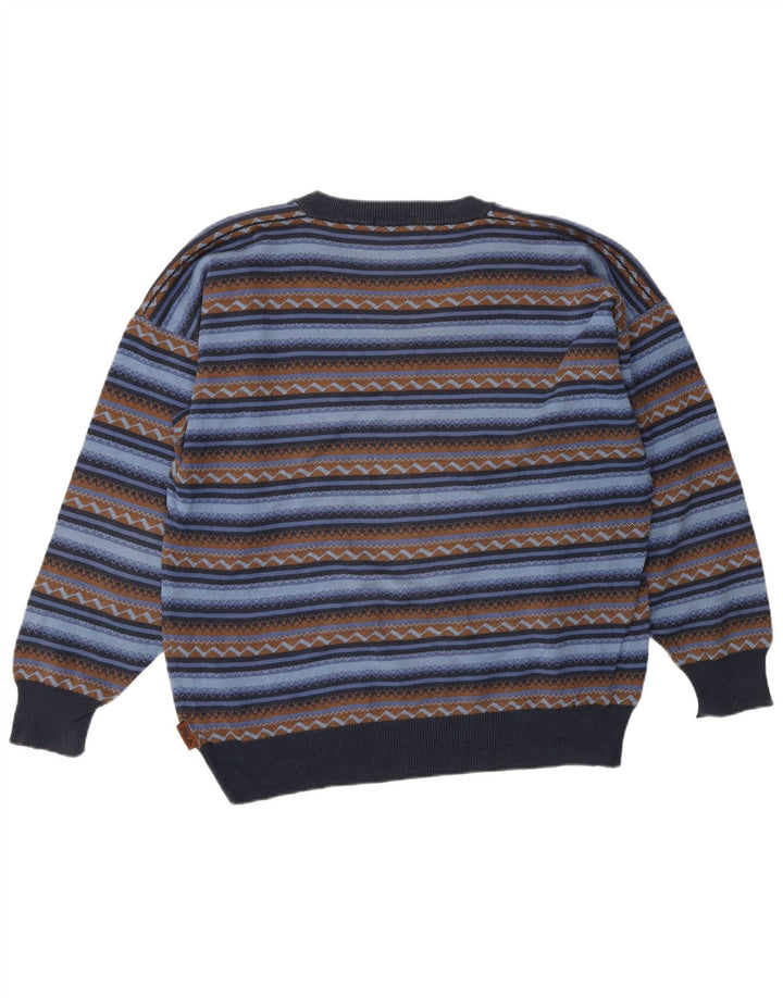 Fila Pull Col V Homme Bleu Moyen Rayé