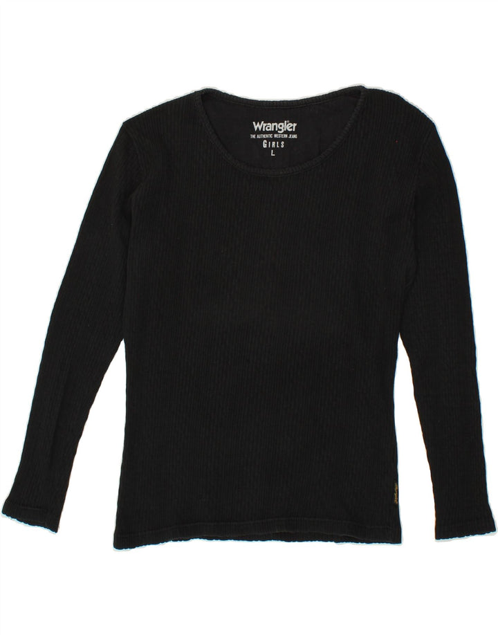 WRANGLER Girls Top Long Sleeve 13-14 Years Large Black Vintage Wrangler and Second-Hand Wrangler from Messina Hembry 