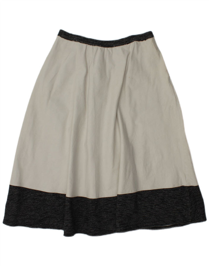 VINTAGE Jupe trapèze femme Small W26 Off White Colourblock