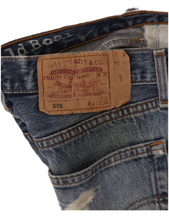 Levi's Short 501 Distressed Denim Femme Bleu Moyen W31