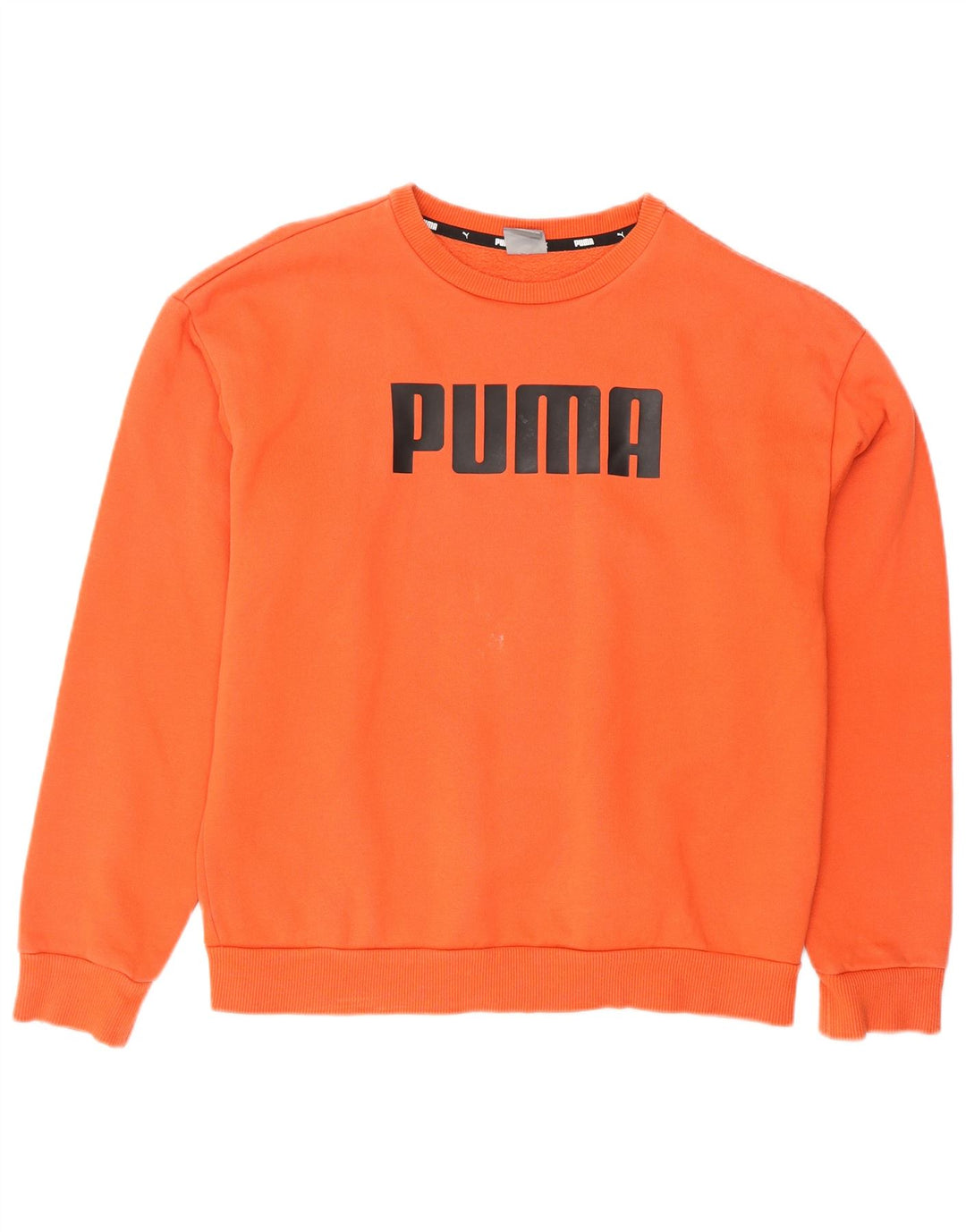 PUMA Sweat-shirt graphique surdimensionné pour femme UK 10 Petit coton orange