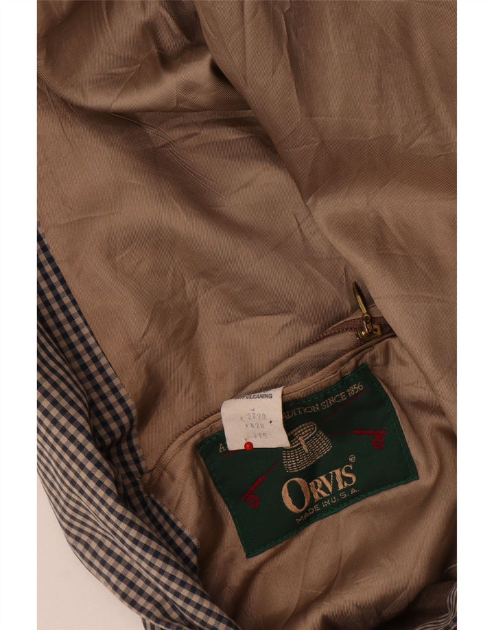 Orvis Veste blazer à 3 boutons pour homme UK 42 XL Gris Vichy