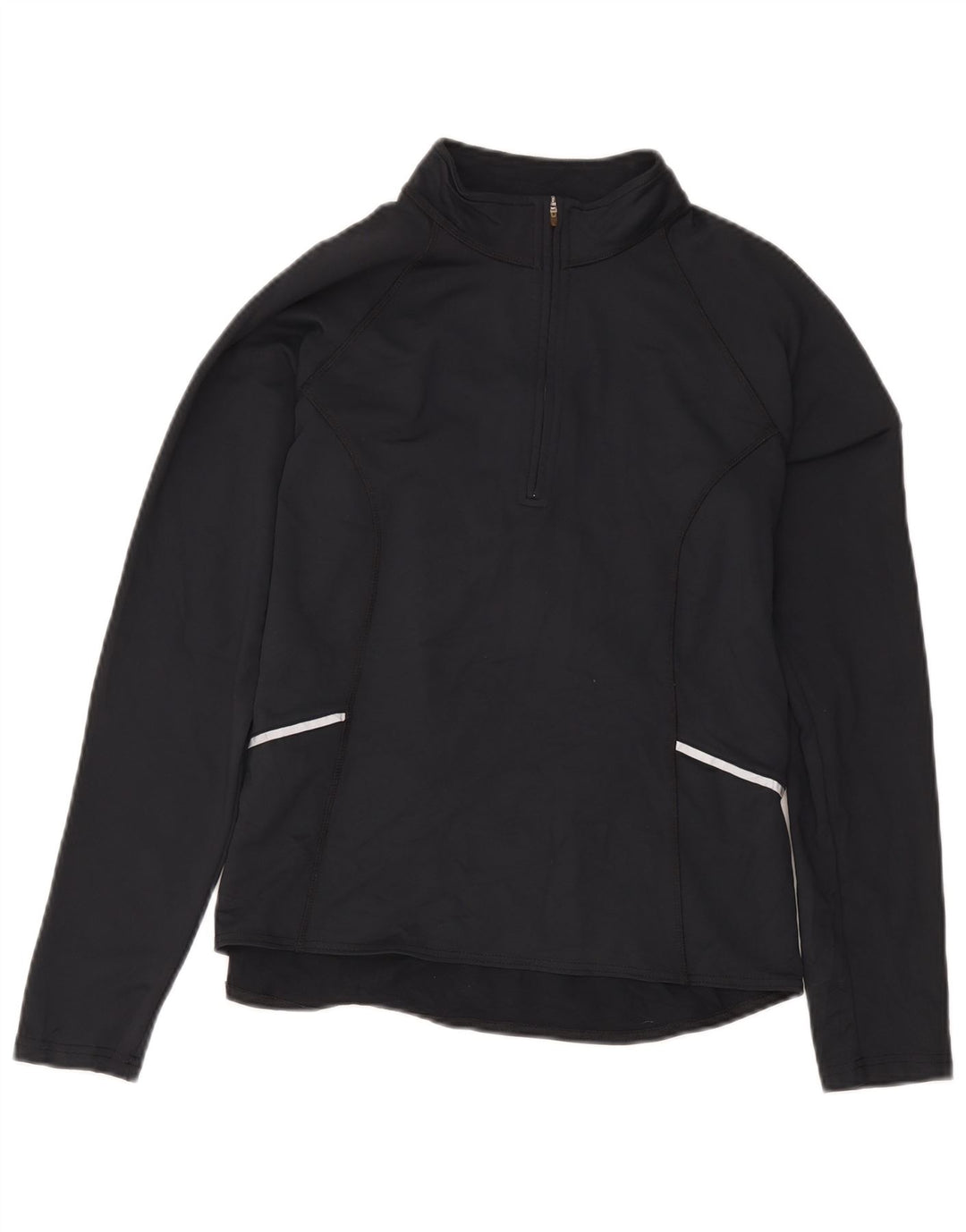 L.L.Bean Haut de survêtement à col zippé pour femme UK 14 Medium Black Nylon