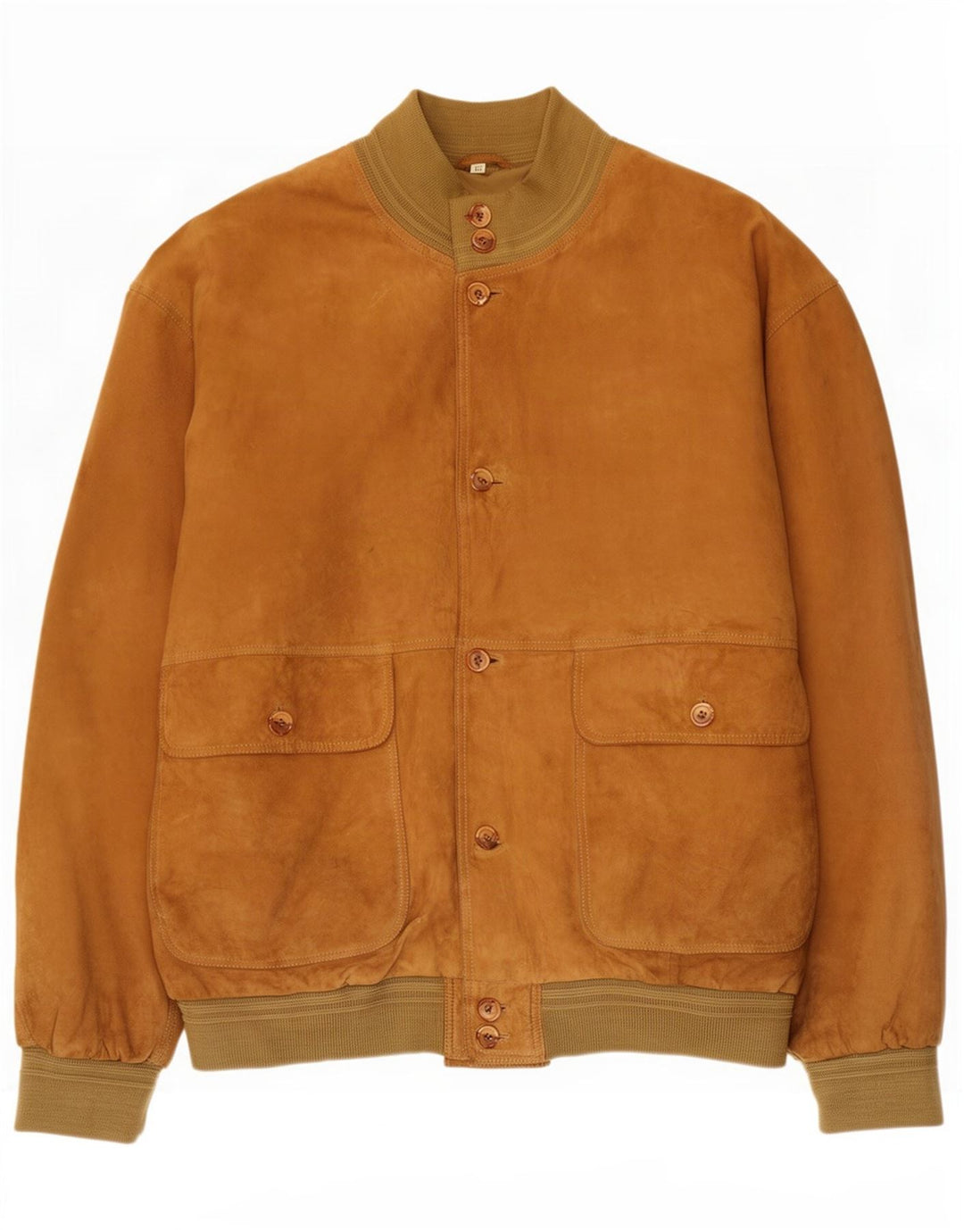 Veste Bomber En Daim Vintage Homme IT 62 6XL Cuir Marron