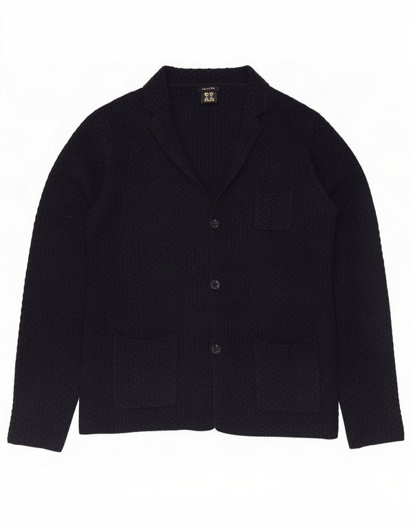 Massimo Dutti Cardigan Homme Pull XL Bleu Marine Coton