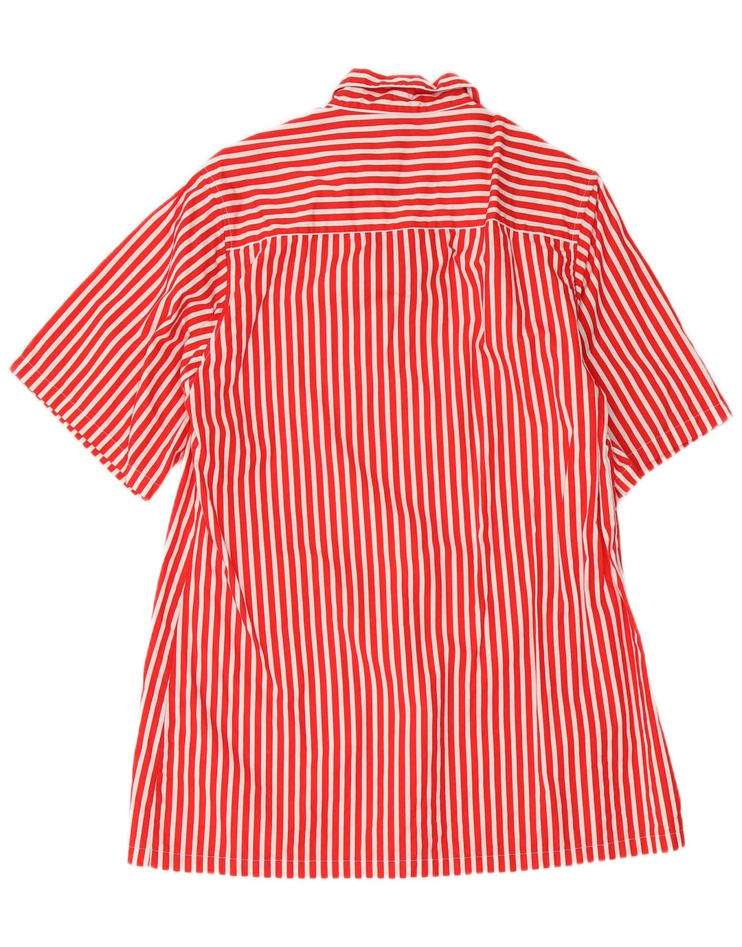 vintage Femme Shift Robe UK 14 Moyen Rouge Pinstripe Coton