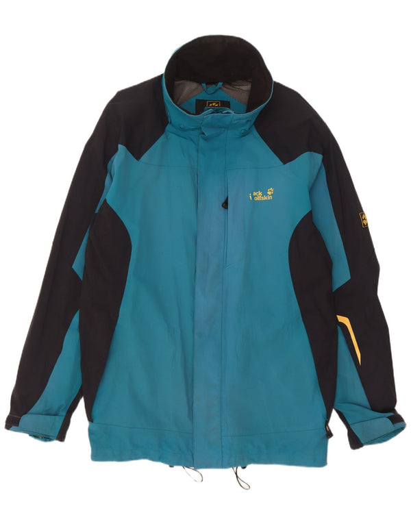 Jack Wolfskin Veste de Pluie Homme UK 44/46 XL Bleu Colorblock Polyamide