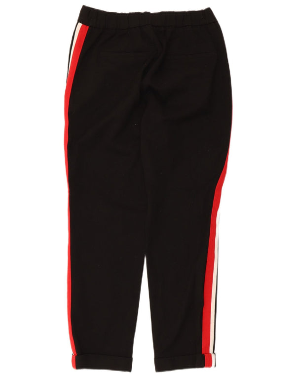 Zara Pantalon Chino Droit Femme XS W24 L24 Noir Colourblock Polyester
