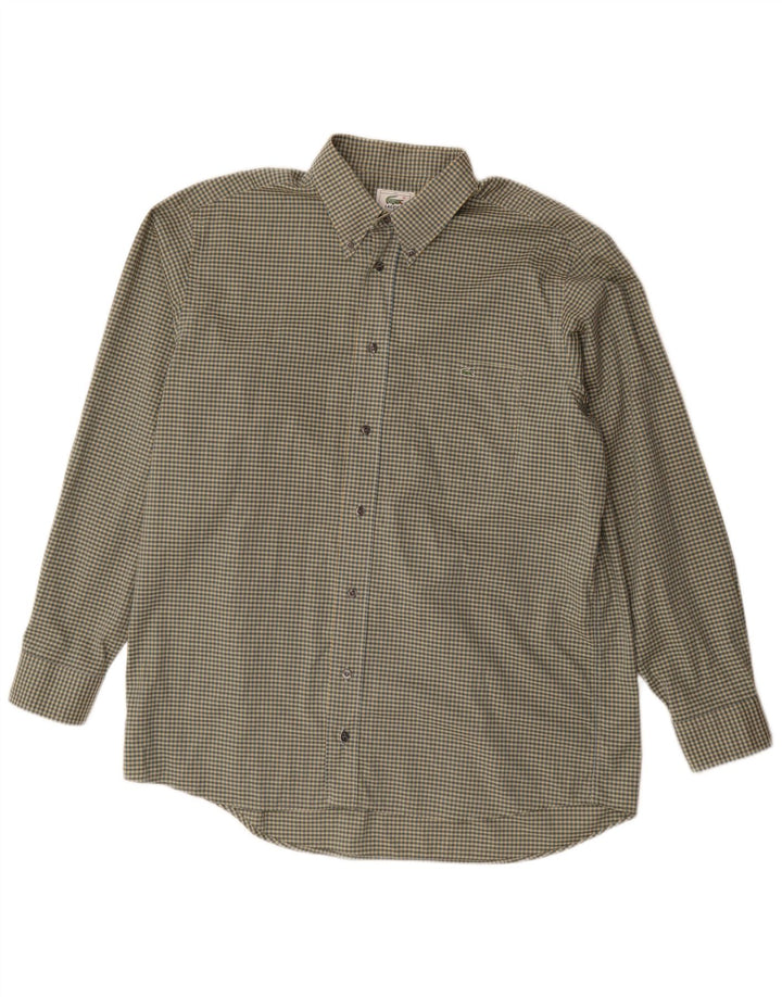 Lacoste Chemise Homme Taille 42 Grand Coton Vichy Kaki