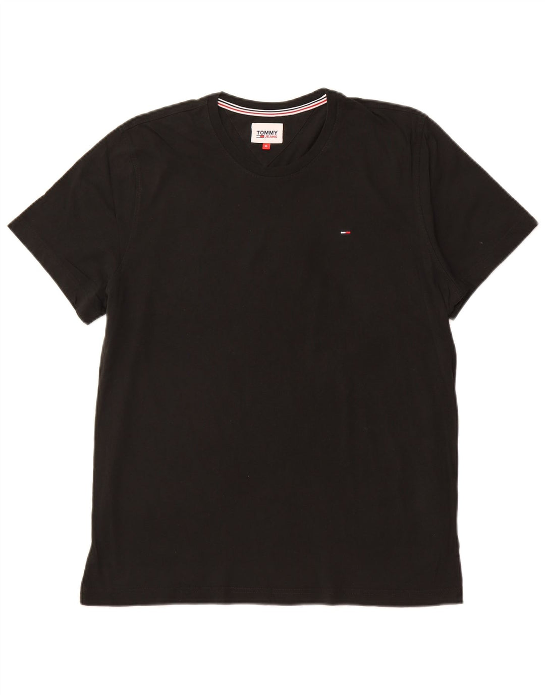 TOMMY HILFIGER T-Shirt Homme Top XL Noir Coton