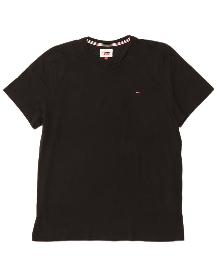 TOMMY HILFIGER T-Shirt Homme Top XL Noir Coton