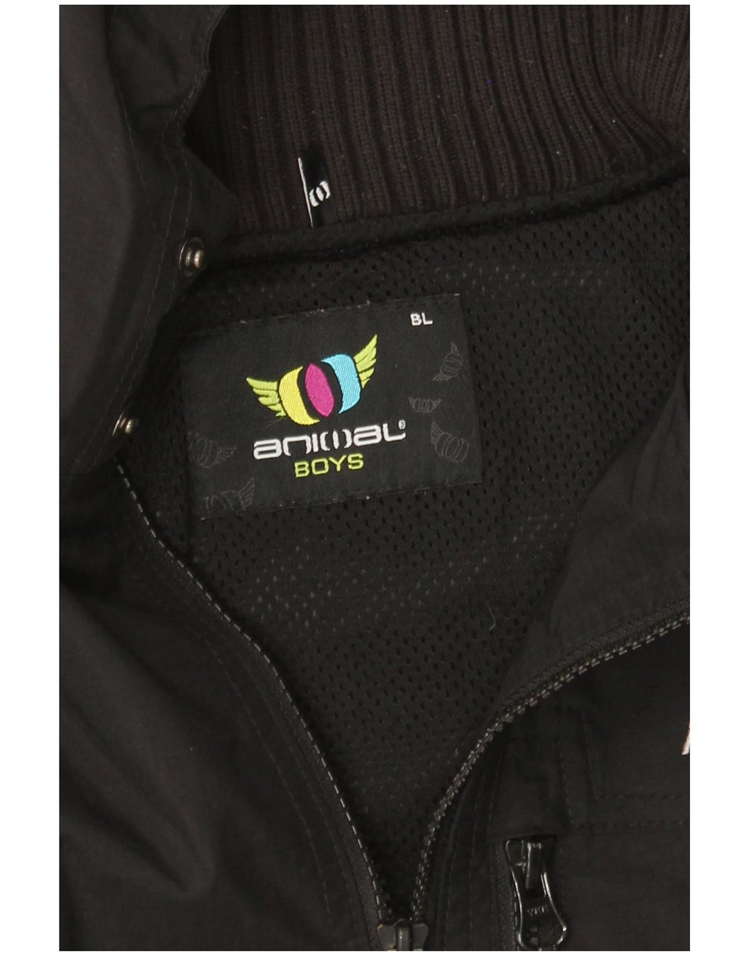 ANIMAL Veste de pluie à capuche pour garçon 13-14 ans Grand nylon noir