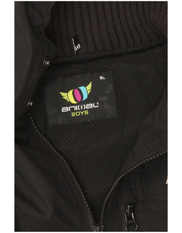 ANIMAL Veste de pluie à capuche pour garçon 13-14 ans Grand nylon noir