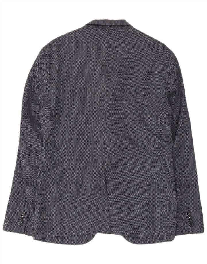 ZARA Veste blazer à 2 boutons pour homme EU 50 Bleu marine moyen Polyester