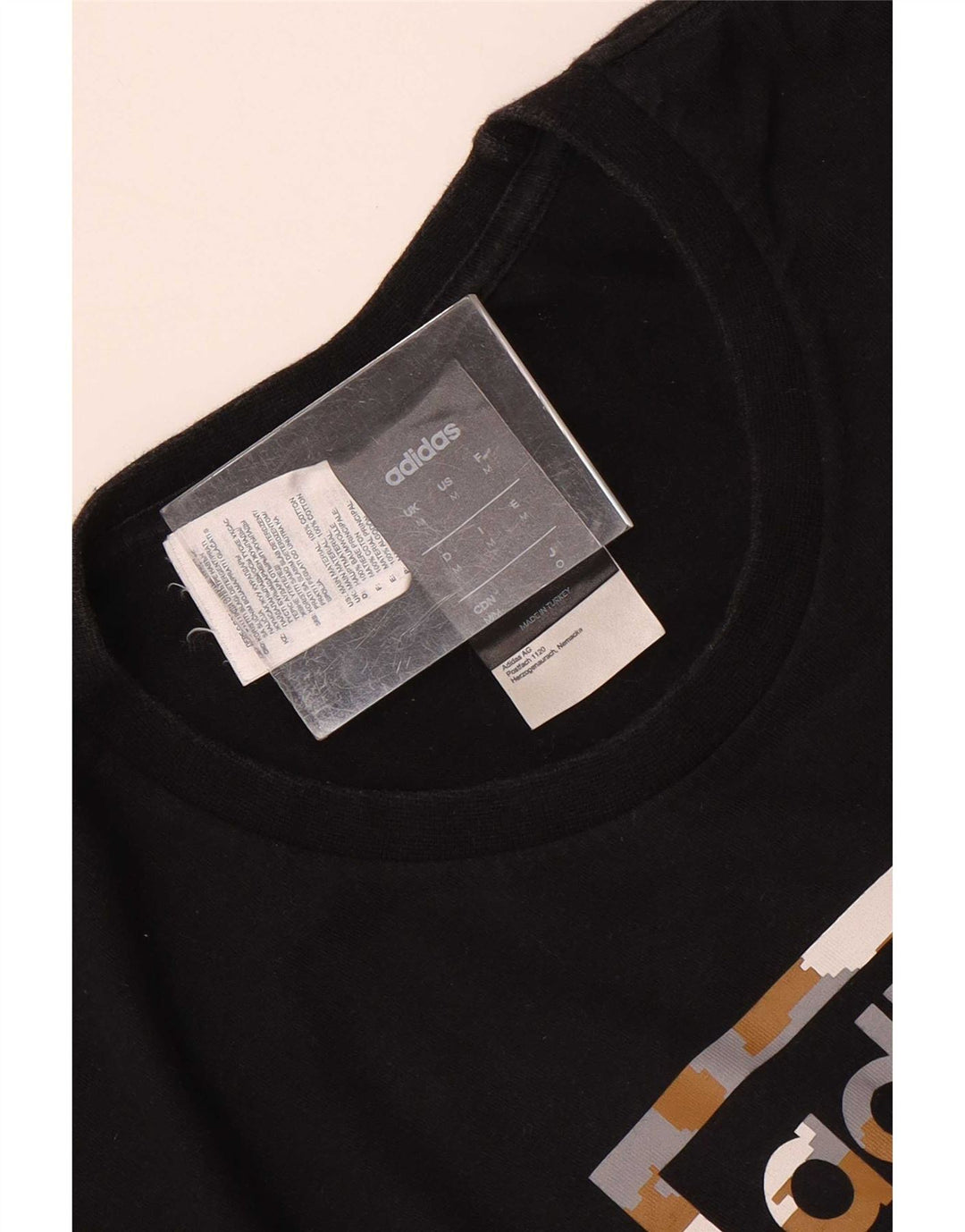 Adidas T-shirt graphique pour homme en coton noir moyen