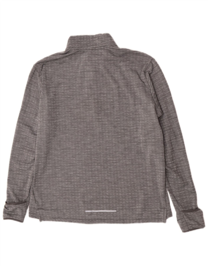 Nike Homme Running Zip Neck Pull Survêtement Haut Large Gris Polyester
