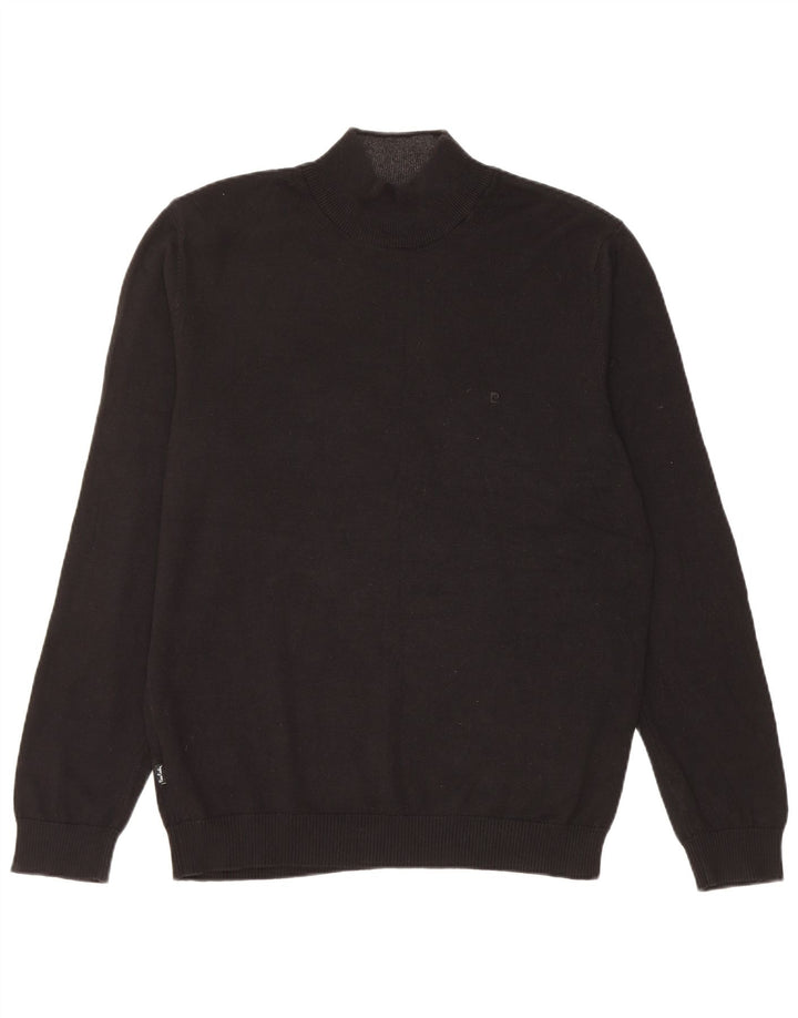 PIERRE CARDIN Pull col roulé homme grand coton noir