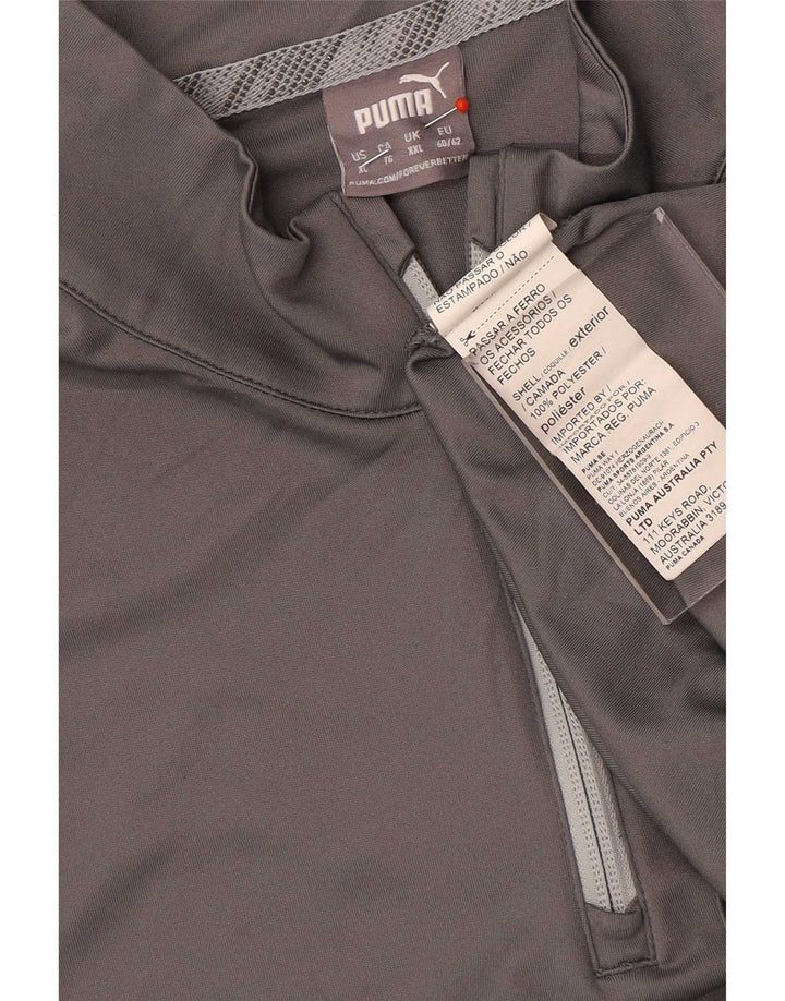 Puma Haut de survêtement à col zippé pour homme 2XL Gris Polyester