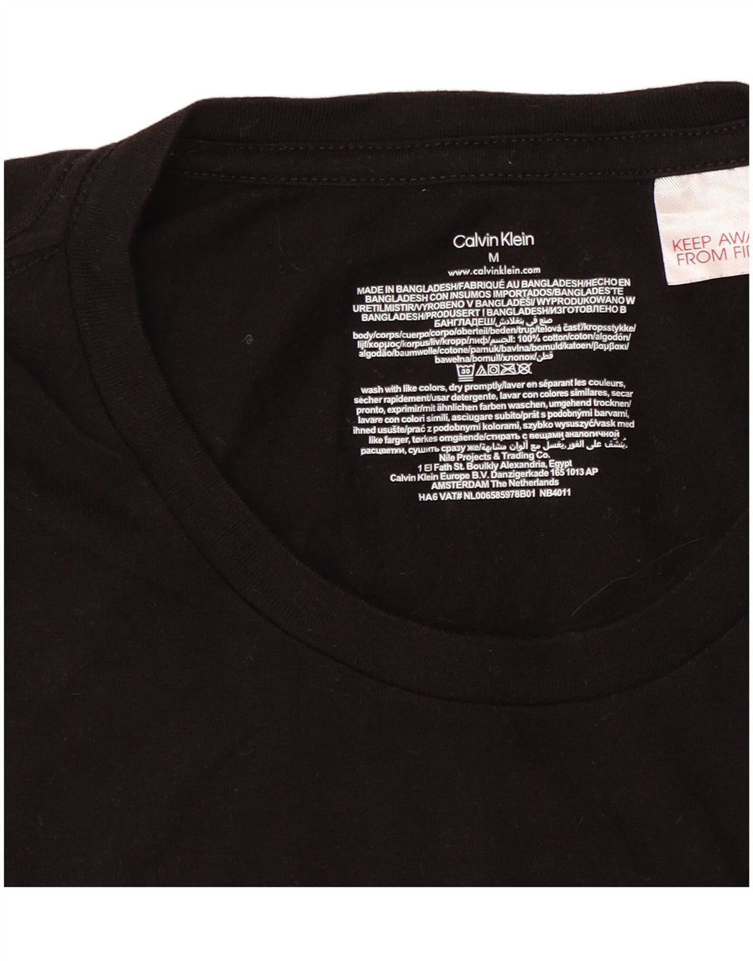 Calvin Klein T-Shirt Homme Noir Moyen Coton