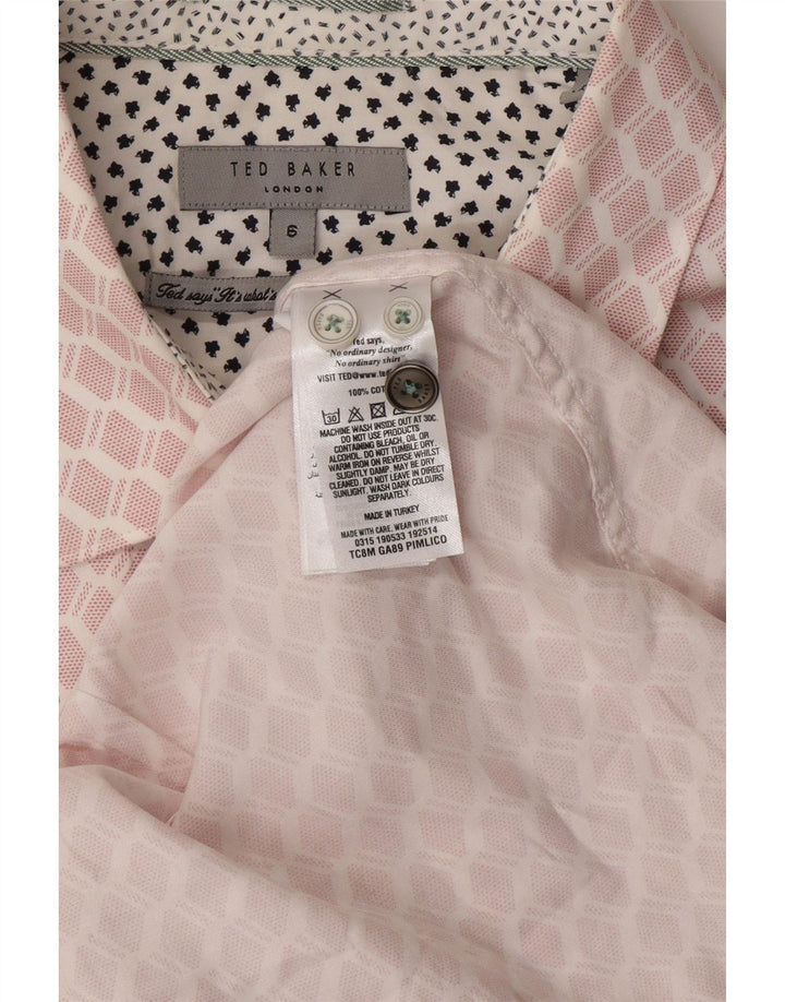 TED BAKER Chemise Homme Taille 6 2XL Coton Géométrique Rose