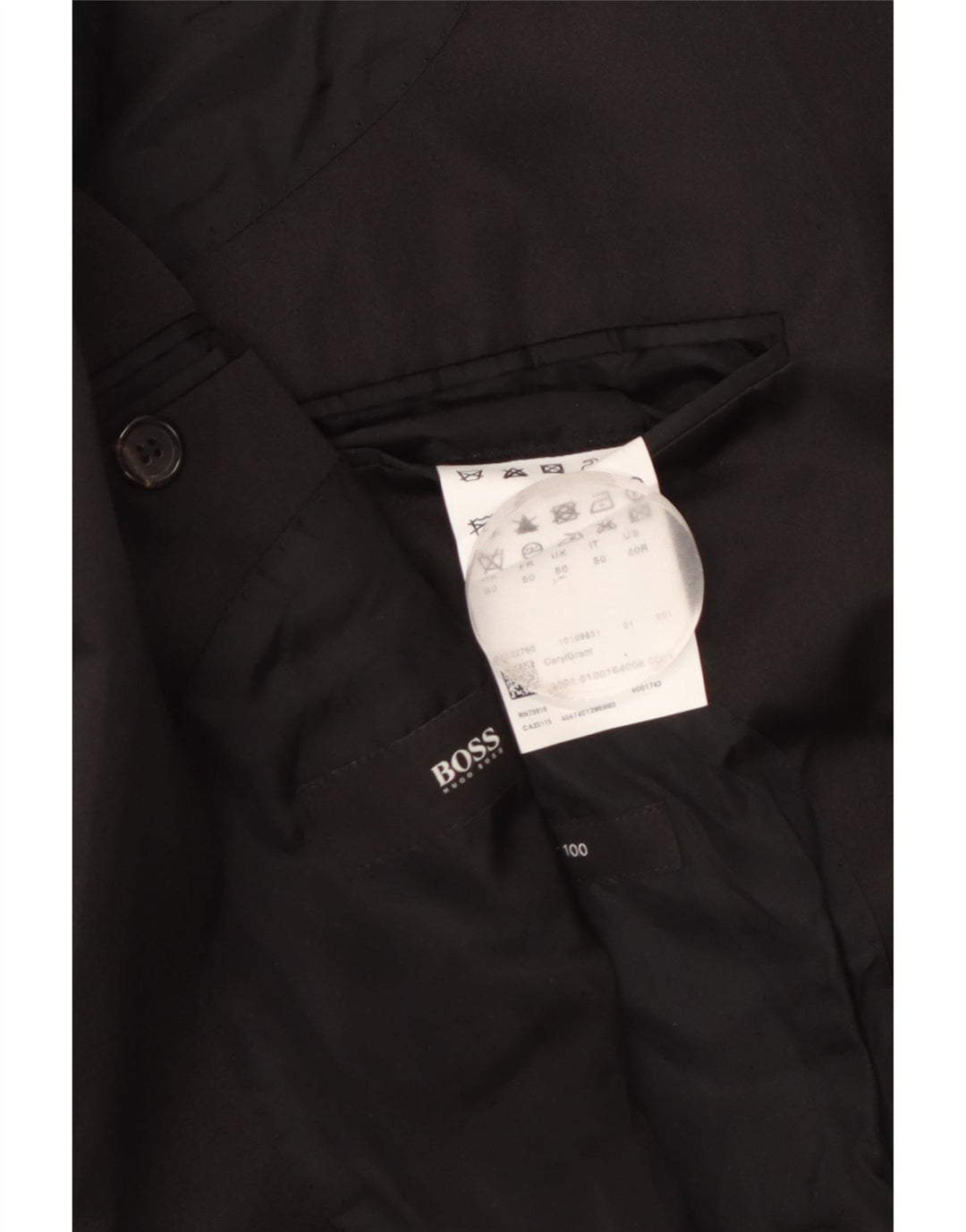 Hugo Boss Veste blazer à 1 bouton pour homme UK 50 Grande laine vierge noire