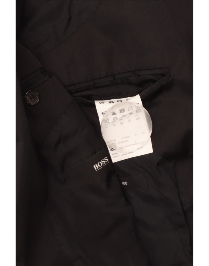 Hugo Boss Veste blazer à 1 bouton pour homme UK 50 Grande laine vierge noire