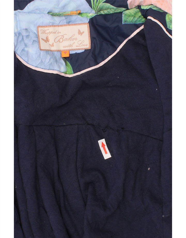 Ted Baker Imperméable Filles 6-7 ans Bleu Marine Floral Polyester