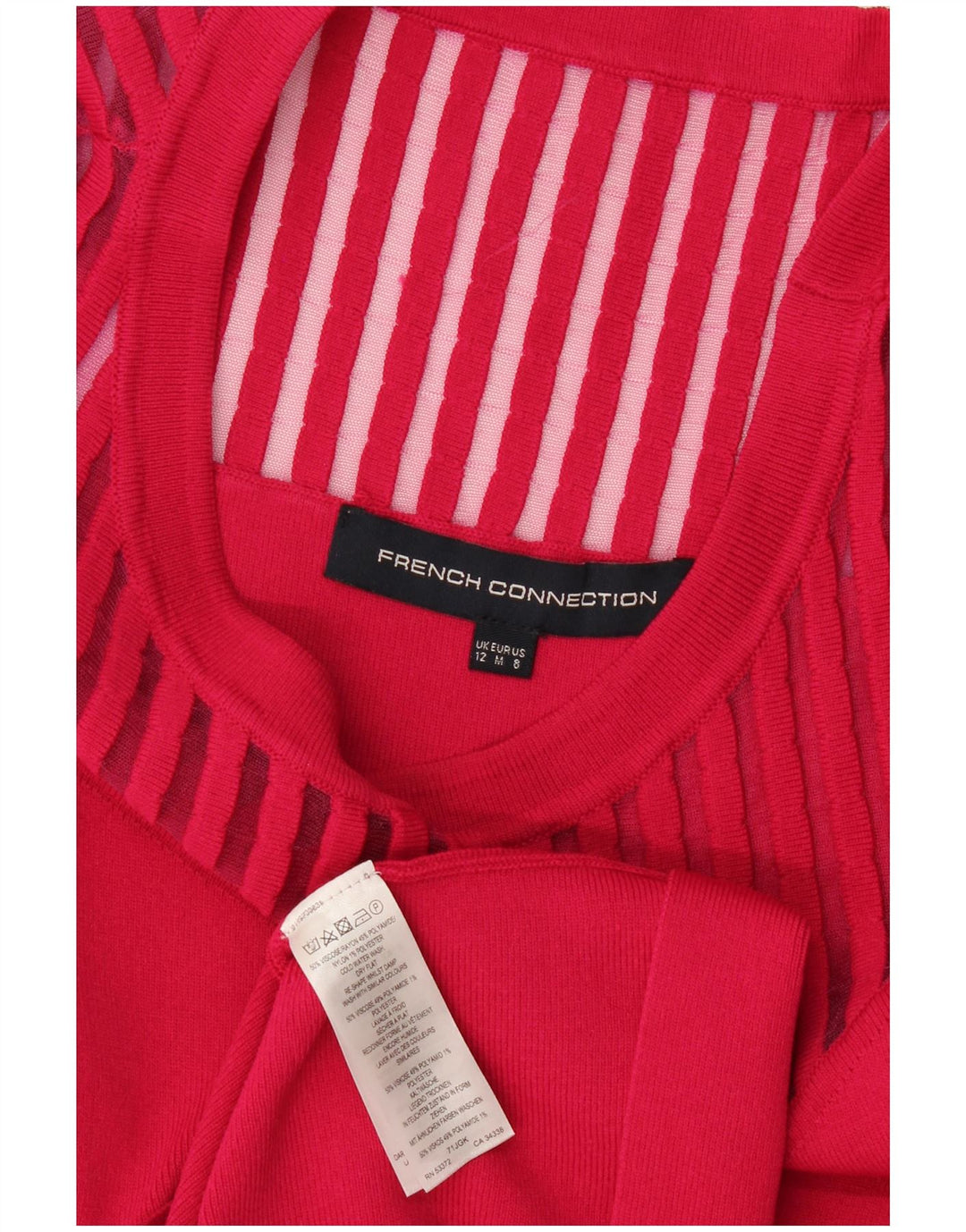 French Connection Robe trapèze pour femme UK 42 Viscose rose moyen